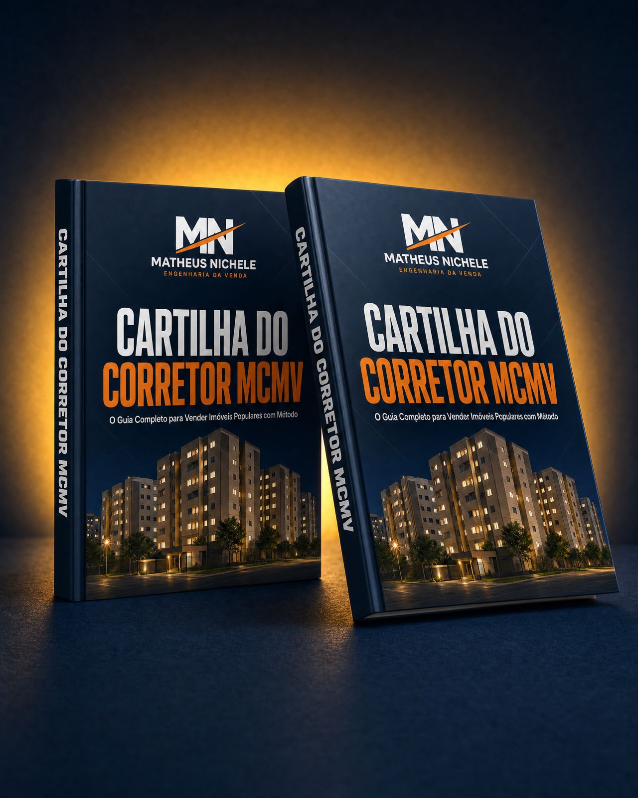Mockup da Cartilha do Corretor MCMV em tablet e versão impressa